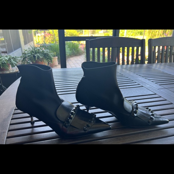 WOMEN'S PRADA HALF SOCK LEATHER LOAFER BOOT - Picture 3 of 7